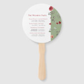 Elegant Sage Green Burgundy Rozen Wedding Ceremony Handwaaier (Achterkant)