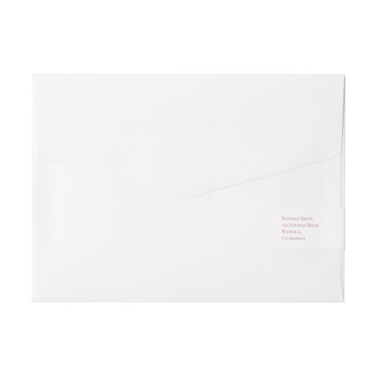 Elegant Sage Green Burgundy Rozen White Wedding Adreslabel Wikkel (Achterkant)