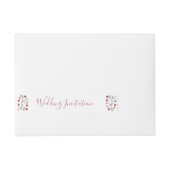Elegant Sage Green Burgundy Rozen White Wedding Adreslabel Wikkel (Voorkant)