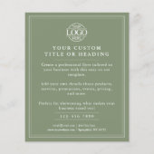 Elegant Sage Green Business Logo Promotional Flyer (Achterkant)