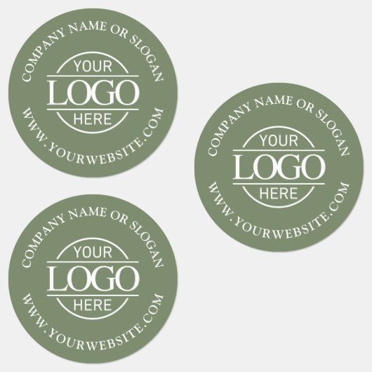 Elegant Sage Green Business Logo Promotional Labels (Groep)