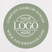 Elegant Sage Green Business Logo Promotional Labels (Design 2)