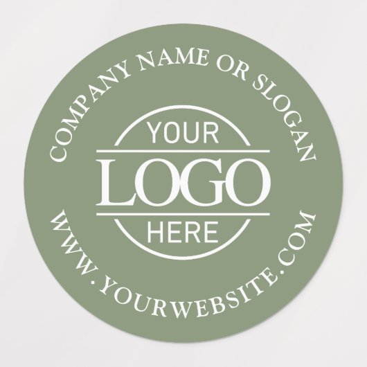 Elegant Sage Green Business Logo Promotional Labels (Design 1)