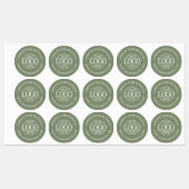 Elegant Sage Green Business Logo Promotional Labels (Vel)