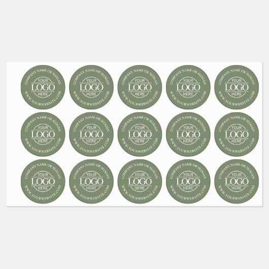 Elegant Sage Green Business Logo Promotional Labels (Vel)