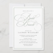 Elegant Sage Green Calligraphy Bridal Brunch Kaart (Voorkant)
