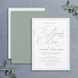 Elegant Sage Green Calligraphy Brunch met Bride Kaart<br><div class="desc">Formele,  elegante,  moderne brunch met de bride bridale doucheuitnodiging met  hand geschreven moderne kalligrafie in sage groen,  met een delicate groene grens. Pas uw gegevens aan in zwart-wit. De ontwerper van het contact voor de passende producten. Copyright Anastasia Surridge voor Elegant Invites,  alle rechten voorbehouden.</div>