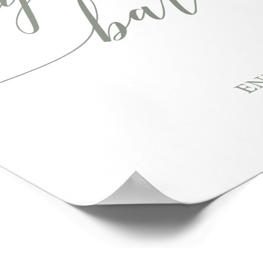 Elegant Sage Green Calligraphy Cigar Bar Sign Poster (Hoek)