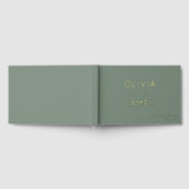 Elegant Sage Green Calligraphy Gastenboek (Volledig)