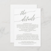 Elegant Sage Green Calligraphy — Kaart Details (Voorkant / Achterkant)