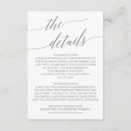 Elegant Sage Green Calligraphy — Kaart Details