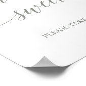 Elegant Sage Green Calligraphy Love is Sweet Sign Poster (Hoek)