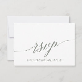 Elegant Sage Green Calligraphy Menu Choice RSVP
