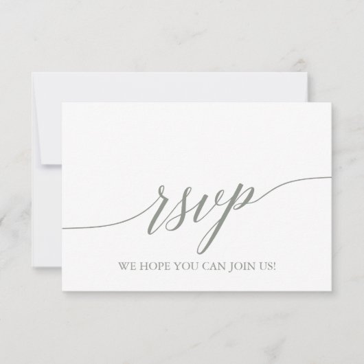 Elegant Sage Green Calligraphy Menu Choice RSVP (Voorkant)