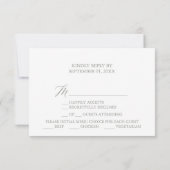 Elegant Sage Green Calligraphy Menu Choice RSVP (Achterkant)