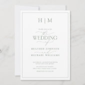Elegant Sage Green Calligraphy Monogram Foto Kaart (Voorkant)