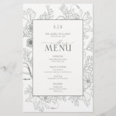 Elegant Sage Green Calligraphy Monogram Menu Card (Voorkant)