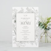 Elegant Sage Green Calligraphy Monogram Menu Card (Staand voorkant)