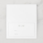Elegant Sage Green Calligraphy Monogram Reception Plaatskaartje (Buitenkant ongevouwen)