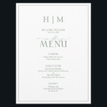 Elegant Sage Green Calligraphy Monogram Wedding Menu<br><div class="desc">Het plannen van een bruiloft kan een stressvol proces zijn, maar laat de menu's niet één van uw zorgen zijn. Maak kennis met het menu Elegant Sage Green Calligraphy Monogram Wedding. Dit moderne, formele, maar elegante menu zal alle ogen op tafel hebben! De gasten zullen genieten van het 6, 5-inch...</div>