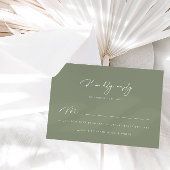 Elegant Sage Green Calligraphy RSVP Card