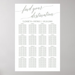 Elegant Sage Green Calligraphy Travel Sevel Plan Poster