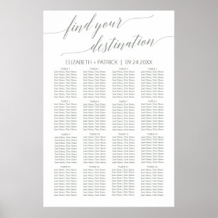 Elegant Sage Green Calligraphy Travel Sevel Plan Poster