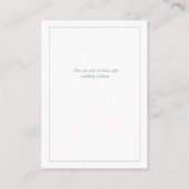 Elegant Sage Green Calligraphy Wedding Details Informatiekaartje (Achterkant)