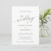Elegant Sage Green Calligraphy Wedding Kaart (Staand voorkant)