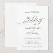 Elegant Sage Green Calligraphy Wedding Kaart (Voorkant / Achterkant)