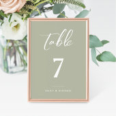 Elegant Sage Green Calligraphy Wedding Kaart