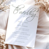 Elegant Sage Green Calligraphy Wedding Kaart