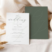 Elegant Sage Green Calligraphy Wedding Kaart