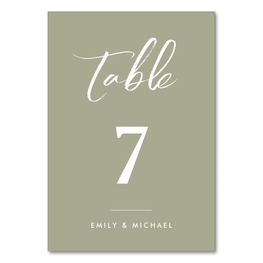 Elegant Sage Green Calligraphy Wedding Kaart (Voorkant)