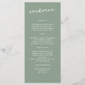 Elegant Sage Green Calligraphy Wedding Menu (Voorkant)