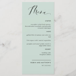 Elegant Sage Green Calligraphy Wedding / Reception Menu
