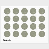 Elegant Sage Green Calligraphy Wedding Ronde Sticker (Vel)