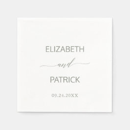 Elegant Sage Green Calligraphy Wedding Servet