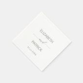 Elegant Sage Green Calligraphy Wedding Servet (Hoek)