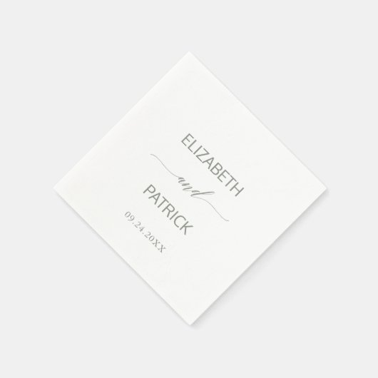 Elegant Sage Green Calligraphy Wedding Servet (Hoek)