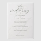 Elegant Sage Green Calligraphy Wedding Vellum Uitnodigingen (Voorkant)