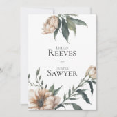 Elegant Sage Green Champagne Peony Floral Wedding Kaart (Voorkant)