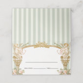 Elegant Sage Green Cherub Wedding Place Card Plaatskaartje (Buitenkant ongevouwen)