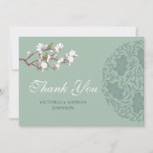 Elegant Sage Green Chinoiserie Dank u Bedankkaart (Voorkant)