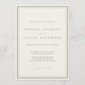 Elegant Sage Green Classic Border Wedding Kaart (Voorkant)