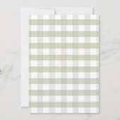 Elegant Sage Green Classic Gingham Baby shower Kaart (Achterkant)