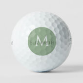 Elegant Sage Green Classic Monogram Personalized  Golfballen (Voorkant)