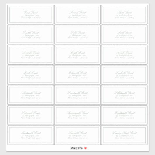Elegant Sage Green Classic Script Gastadres Sticker (Vel)