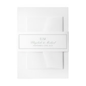 Elegant Sage Green Classic Script Monogram Weddens Uitnodigingen Wikkel (Voorkant Voorbeeld)