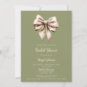 Elegant Sage Green Coquette Bow Vrijgezellenfeest Kaart (Voorkant)